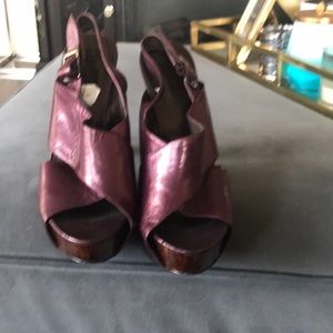 Wine color, platform sandals. Gently worn.